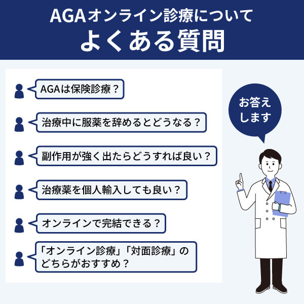 AGAのオンライン診療についてのよくある質問