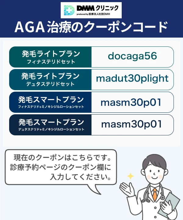 DMMクリニックAGA治療のクーポンコード