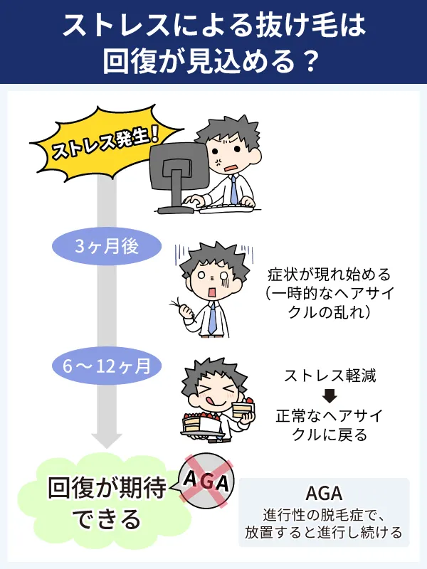 ストレスによる抜け毛は回復が見込める